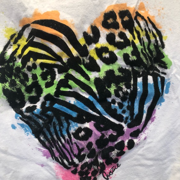 Justice top with ❤️ heart multi colored - Picture 2 of 6